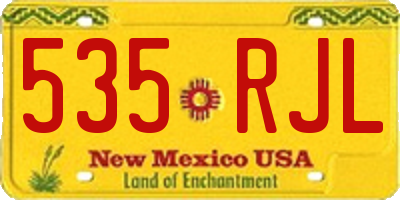 NM license plate 535RJL