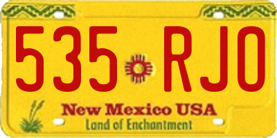 NM license plate 535RJO
