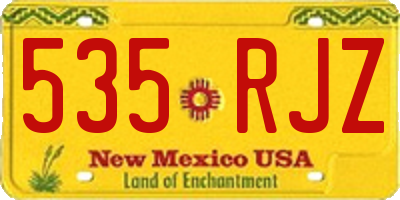 NM license plate 535RJZ