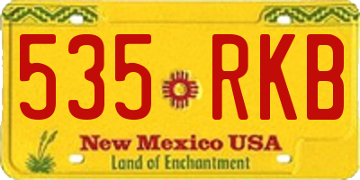 NM license plate 535RKB