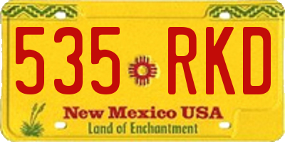 NM license plate 535RKD