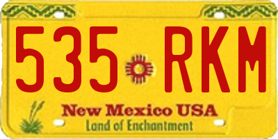 NM license plate 535RKM
