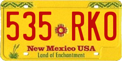 NM license plate 535RKO