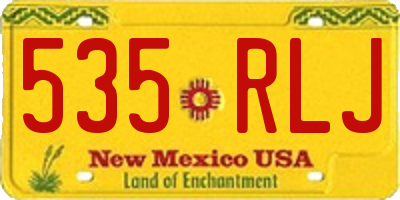 NM license plate 535RLJ