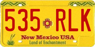 NM license plate 535RLK