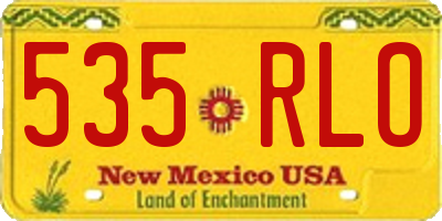 NM license plate 535RLO