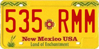 NM license plate 535RMM