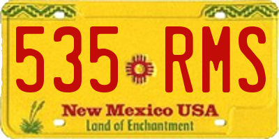 NM license plate 535RMS