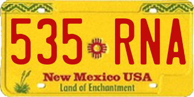 NM license plate 535RNA