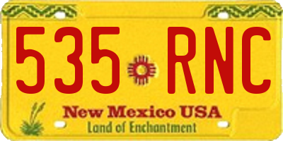 NM license plate 535RNC