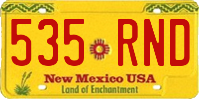 NM license plate 535RND
