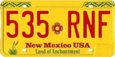 NM license plate 535RNF
