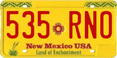 NM license plate 535RNO