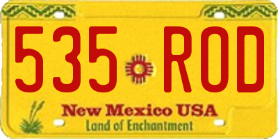 NM license plate 535ROD