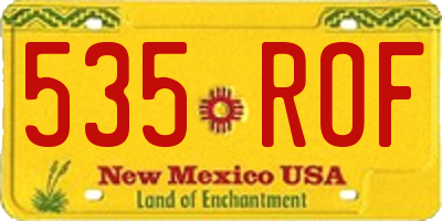 NM license plate 535ROF