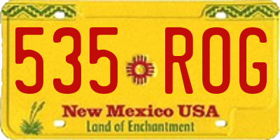 NM license plate 535ROG