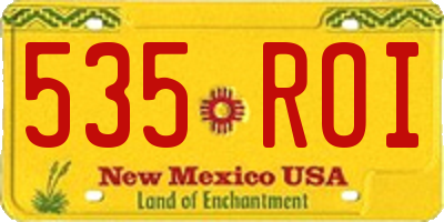 NM license plate 535ROI