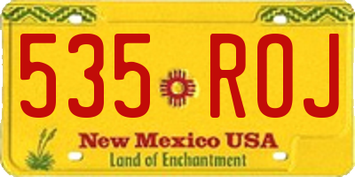 NM license plate 535ROJ