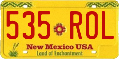 NM license plate 535ROL
