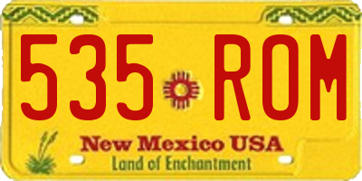 NM license plate 535ROM