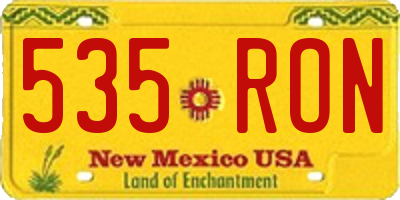 NM license plate 535RON