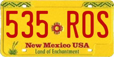 NM license plate 535ROS