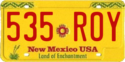 NM license plate 535ROY