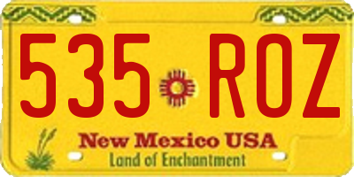 NM license plate 535ROZ