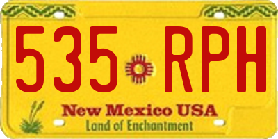NM license plate 535RPH