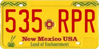 NM license plate 535RPR