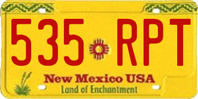 NM license plate 535RPT