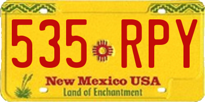 NM license plate 535RPY
