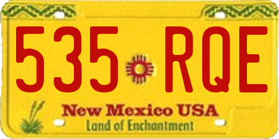 NM license plate 535RQE