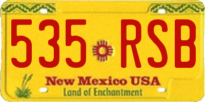 NM license plate 535RSB