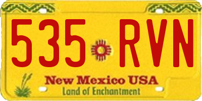 NM license plate 535RVN
