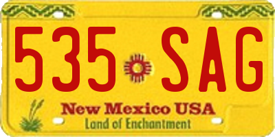NM license plate 535SAG
