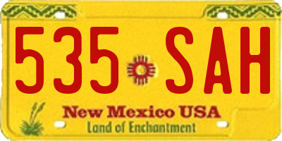 NM license plate 535SAH