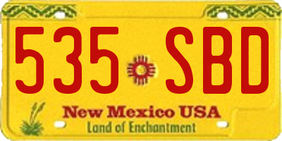 NM license plate 535SBD