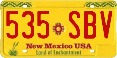 NM license plate 535SBV