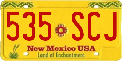 NM license plate 535SCJ