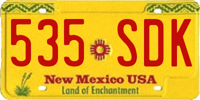 NM license plate 535SDK