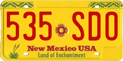 NM license plate 535SDO