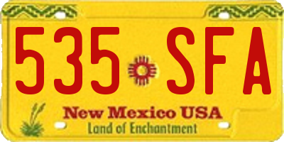 NM license plate 535SFA
