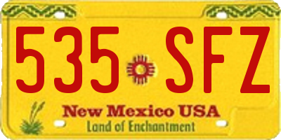 NM license plate 535SFZ
