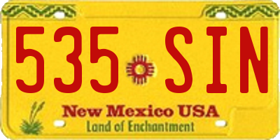 NM license plate 535SIN