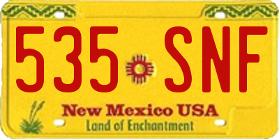 NM license plate 535SNF
