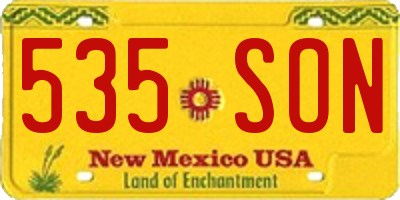 NM license plate 535SON