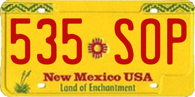 NM license plate 535SOP