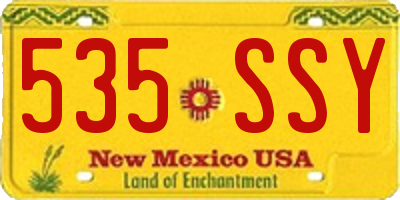 NM license plate 535SSY