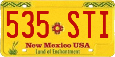 NM license plate 535STI